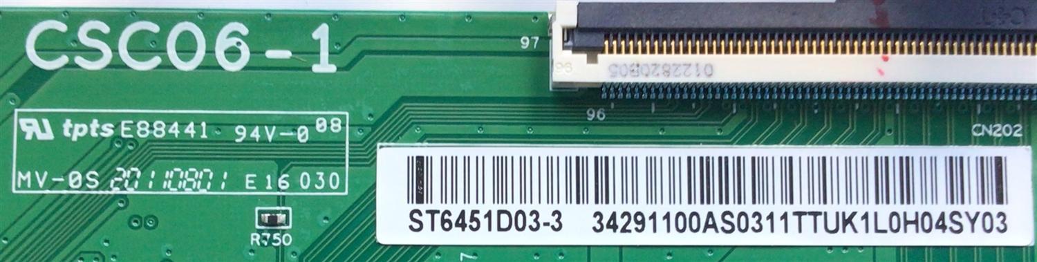KIT DE TARJETAS PARA TCL / MAIN 30800-000017 / 40-RT73M1-MAD2HG / 30801-000010 / FUENTE 08-P402W0L-PW210AA / 40-P402H-PWA1CG / T-CON ST6451D03-3 / CSC06-1 / 24291100AS / LED DRIVER 08-D65R630-DR200AA / 40-D65R63-DRC2LG / PANEL LVU650NDHL / MODELO 65R635 - Imagen 5